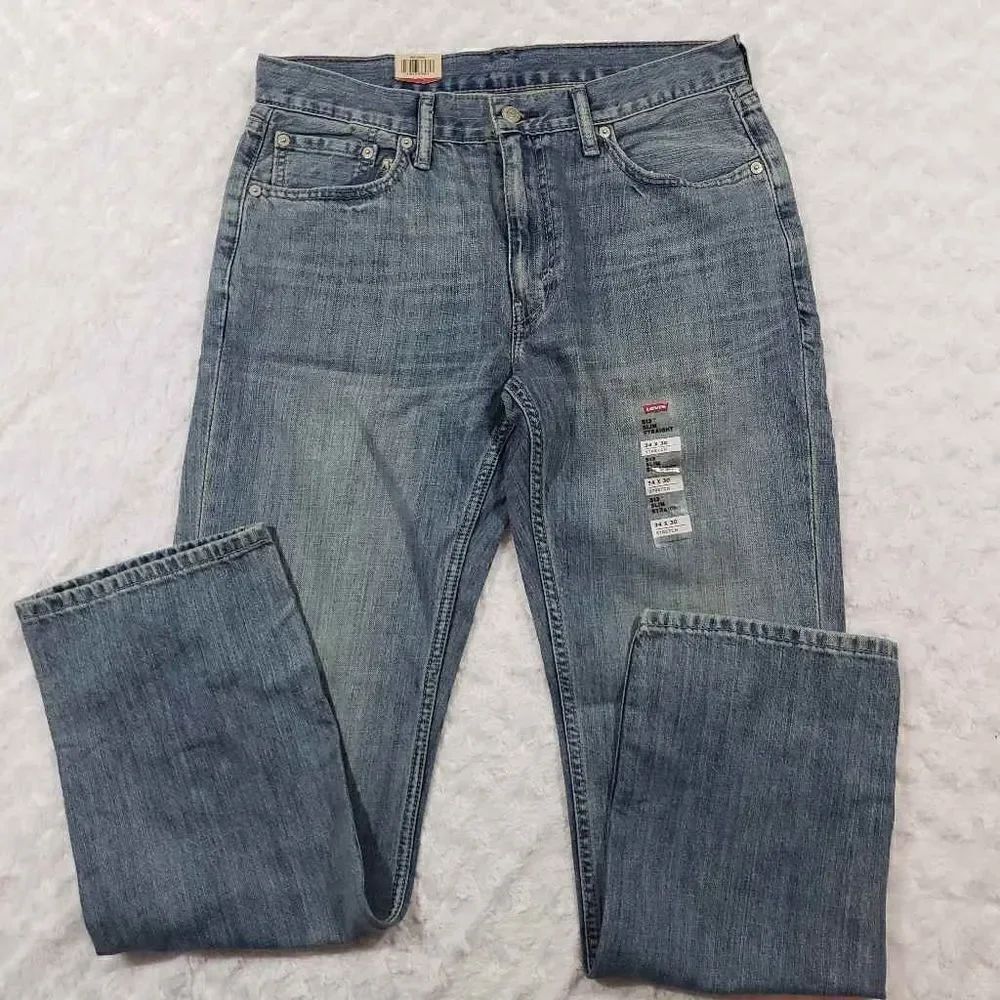 Levi's 514 Slim Fit Straight Cut Stone Washed Zip Fly Denim Jeans Size W33 L32 N